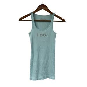 I Do Rhinestone Tank Blue Victorias Secret Small Y2K Bride Wedding